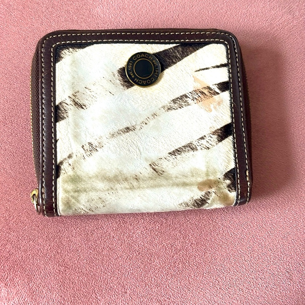 Coach wallet zebra print 1941 a little beaten up